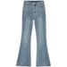 Meituan Online Supermarket's Same Style Blue Frayed Hem Flared Jeans Women, Summer High-waisted Slimming Pants For_ecoleips.com