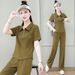 European Trendy Brand Short Sleeve Long Pants Casual Sports Suit For Women Loose Korean Version 2025 Summer Thin_ecoleips.com