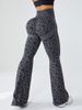 K Micro Flared Yoga Pants For Women, High Waisted And Hip Lifting Sports Wide Leg Pants, Leopard Print Fitness Yoga Flared Pants_ecoleips.com