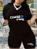 Summer Women's Casual Fashion Letter Print Loose T-shirt+shorts Two-piece Sportswear Suitable For Daily Wear-56_ecoleips.com