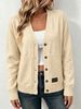 Women Soft Skin-Friendly Lightweight Breathable Knit Cardigan V Neck Button Front Long Sleeve Oversized Loose Pocket Knit Coat_ecoleips.com