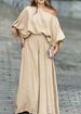 Women's Off Shoulder Lantern Sleeve Loose Top Wide Leg Pants 2 Piece Set No Belt_ecoleips.com