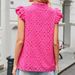 Women's Clothing Casual Flying Sleeve Hollow Embroidery Shirt Female_ecoleips.com