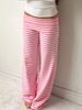 Striped Low Rise Straight Leg Lounge Pants For Women Comfortable Loose Fit Yoga Pajama Sweatpants_ecoleips.com