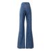 K Niche Design Asymmetrical Waistband Fly Multi-Line Cut Seam Structure Denim Pants_ecoleips.com