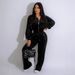 Women's Clothing Women's Winter Fashion Long Sleeve Lapel Zipper Cardigan And Trousers Two Piece Suit European And American Style_ecoleips.com