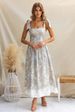 Women's Clothing Holiday Style Floral Waist Slim Fit Color Matching Sling Long Dress_ecoleips.com