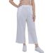 Women's High-Waisted Wide Leg Capri Pants Cotton Linen Blend 7/8 Length Elastic Casual Loose Fit Summer Bottoms_ecoleips.com