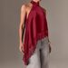 Sexy Halter Neck Camisole Women's Top Backless Solid Color Slimming Lace Irregular Hem Versatile_ecoleips.com