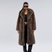 Women's Faux Fox Fur Long Coat – Winter Elegance Jacket With Luxe Collar (Brown, S/M/L/XL/XXL)_ecoleips.com