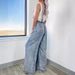 Women’s Clothing Spring New Loose Overalls Women Retro Washed Raw Edge Wide Leg Jumpsuit_ecoleips.com