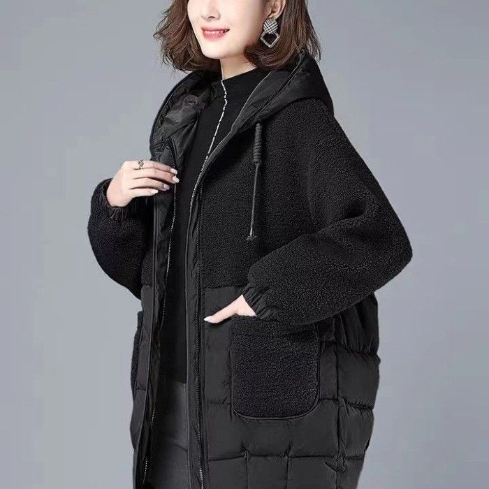 Women’s Oversized Winter Coat – Thickened Cotton Puffer Jacket With Faux Shearling (L-4XL) – Warm & Stylish Cold-Weather Essential_ecoleips.com