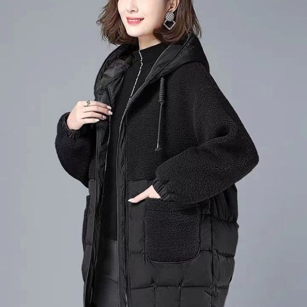 Women’s Oversized Winter Coat – Thickened Cotton Puffer Jacket With Faux Shearling (L-4XL) – Warm & Stylish Cold-Weather Essential_ecoleips.com
