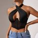 Aria Basics Aria Basics Cross-Border Foreign Trade Mesh Bra Halter Neck Tie Wrap Sexy Hot Girl Fishbone Underwire Outer Wear Backless Camisole_ecoleips.com
