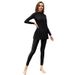 Solid Color Long Sleeved Trousers Fully Surrounded Conservative Beach Surfing Sunscreen Swimsuit Arab One Piece Swimsuit_ecoleips.com