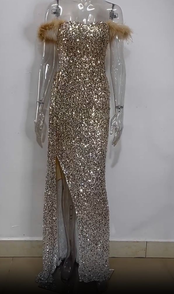 Women's V-Neck Slim Fit Dress With Long Slit A-Line Knee-Length Skirt Casual Spring New Clothing For Women_ecoleips.com