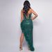 Women's Clothing Long Style High End Tube Top Backless Sequin Dress Feather Stitching Dress_ecoleips.com