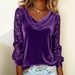 2025 New European And American Cross-Border Fashion Women's Velvet Turtleneck Sequin Patchwork Long Sleeve T-Shirt_ecoleips.com