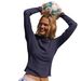 Best-selling Foreign Trade Hooded Solid Color Lace Half-high Collar Knit Top 2025 New Women's Long-sleeve Base Shirt_ecoleips.com