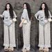 Korean Style Women's Sweet Two Piece Suit Lace Design Short Sleeved Top With Bow Wide Leg Pants Casual Summer Fashion Set_ecoleips.com