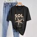 Women's Casual Short Sleeve T-Shirt - Breathable Cotton Blend Relaxed Fit Tee With Modern Print Design_ecoleips.com