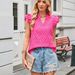 Women's Clothing Casual Flying Sleeve Hollow Embroidery Shirt Female_ecoleips.com