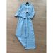 Blue Long-Sleeve Shirt & Trousers Set – Minimalist Salt-Style Women’s Outfit, Sophisticated Quiet Luxury Look_ecoleips.com