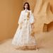 Women's Clothing Sequins Burnt Flower Evening Puff Sleeve Dress_ecoleips.com