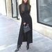 Women Solid Color Round Neck Long Sleeve Dress Elegant Fashion Waist Shirred Slim Fit Slit Hem Casual Party Midi Dress For Women_ecoleips.com