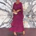 2024 Fashion New Chiffon Mesh Batwing Sleeve Round Neck Long Dress European And American Style Light Luxury_ecoleips.com
