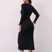 Verve Denim Patchwork French Style Robe Spring Summer New Two-Piece Slim Fit Knitted Long Dress_ecoleips.com