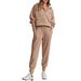 Independent Station European And American Cross-Border Women's New Fashion Half-Zip Sweatshirt Sleeve Long Pants_ecoleips.com