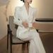 Women's Clothing Elegant Beaded Two-Piece Suit – V-Neck Jacket & High-Waisted Trousers Set"_ecoleips.com