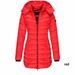 Women's Clothing Cotton Padded Jacket Mid Length Slim Korean-Style Women’s Long Padded Coat – Slim Fit Winter Jacket With Detachable Hood_ecoleips.com