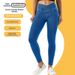 High-Waisted Straight Leg Slim Yoga Jeans For Women Stretchy Double Pocket Fitness Pants Hip Lifting Slimming_ecoleips.com