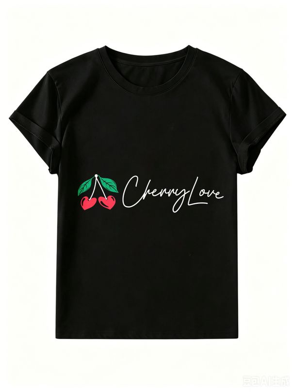 Women's Heart-shaped Fruit T-shirt, A Stylish And Casual Top._ecoleips.com