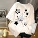 Women's White Short Sleeved T-Shirt Spring/Summer New Style Hong Kong Design Versatile Mid-Length Trendy Top for Instagram_ecoleips.com