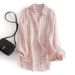 Brand-name Store Clearance: Ramie Long-sleeve Striped Shirt, Lightweight, Loose-fitting, Casual Shirt_ecoleips.com