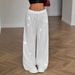 Glitter High-Waisted Lounge Pants – Loose Fit Straight Leg Trousers With Soft Stretch (Black, Beige, Silver)_ecoleips.com