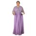 Women's Clothing Modest Muslim Abaya Dress – Long Sleeve Loose Fit Maxi Dress With Embellishments (Purple/Green/Champagne/Orange)_ecoleips.com