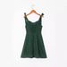 l22407 Summer New French Retro European And American Style Women's Slim Fashionable Dark Green Floral Dress For Export_ecoleips.com