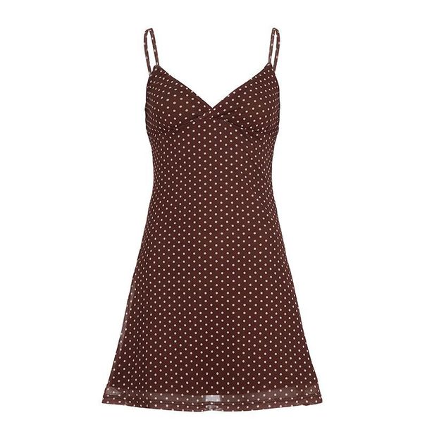 Hani Treasure Store European And American Sexy Hot Girl Polka Dot Strap Fashion Slim Fit Retro Slimming Backless Short_ecoleips.com