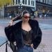 Aria Basics European And American Autumn Winter New Foreign Trade Cross-Border Women's Clothing Fox Black Coat Fur Jacket Hot_ecoleips.com
