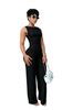 TW890 Women's Fashion Casual Two Piece Set Cross Border European American Style Irregular Vest Top with Solid Color Wide Leg Pants_ecoleips.com
