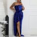Women's Off-Shoulder Sequin Bodycon Dress – Elegant Long Sleeve Gown For Parties & Evening Events (S-XXXL, 4 Colors)_ecoleips.com