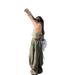 American Retro Green Banana Jeans For Women 2025 Spring And Summer Lazy Style Loose Wide Leg Floor Length Scimitar Pants_ecoleips.com