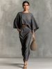 Women's Clothing European And American Style High Waisted Midi Skirt Suit For Women Round Neck Long Sleeved Loose Top Autumn New Commuting_ecoleips.com