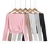 DS24310-24 Summer New European And American Style Hot Girl Casual Pure Desire Off-Shoulder Long Sleeve Versatile Women's_ecoleips.com