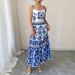 Women's Clothing Spring And Summer New High Waist Sling A Line Skirt Floral Print Sleeveless Waist Elegant Dress_ecoleips.com