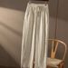 Suitable For All Seasons Summer Ice French Tencel Linen Elastic High Waist Tapered Banana Scythe Long Pants For Women_ecoleips.com